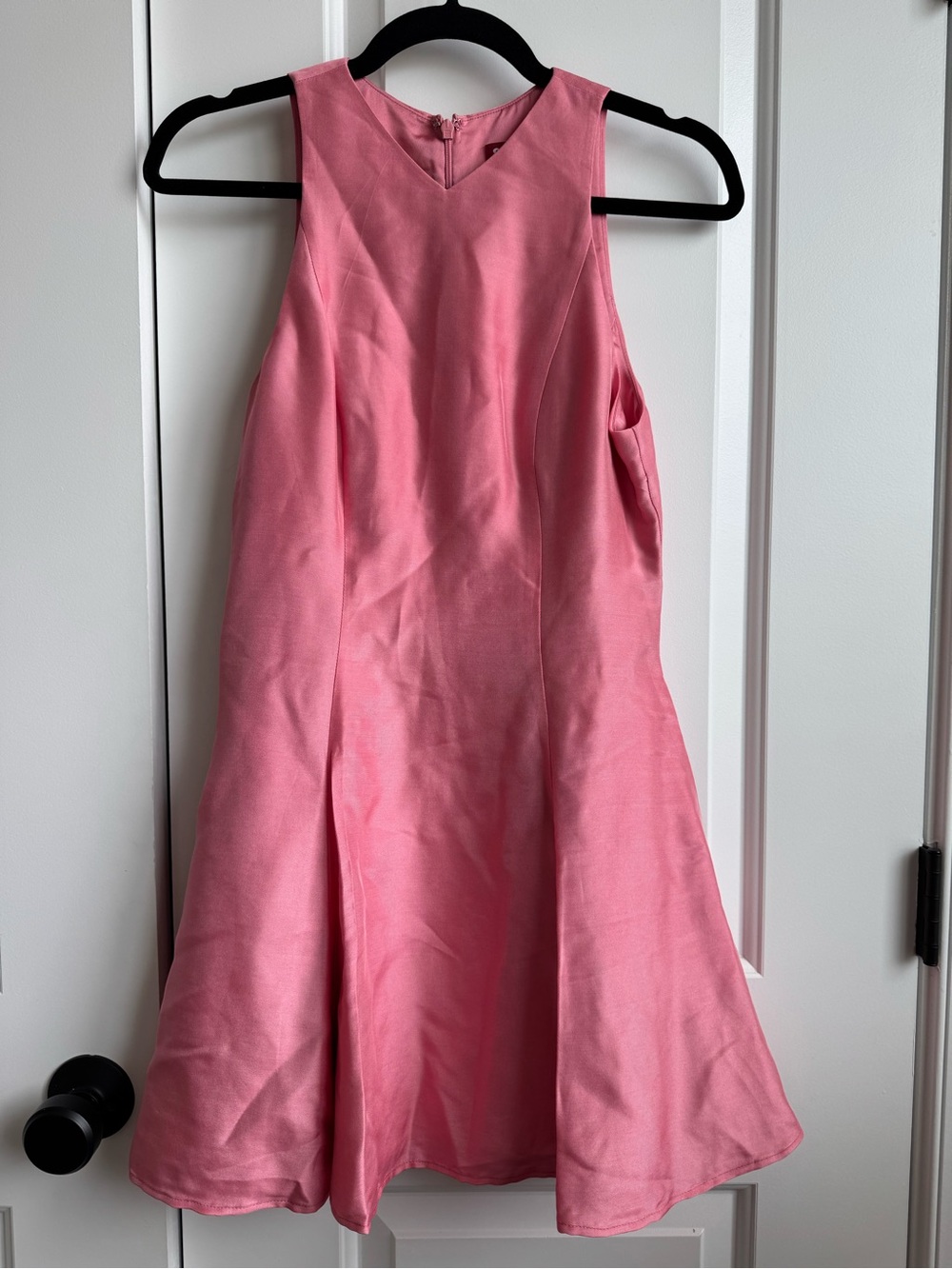 STAUD Pink Wool Silk Heike Paneled Mini Dress w/ Pockets Size 4